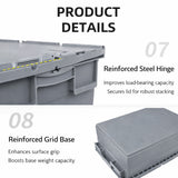 Plastic Stackable Logistics Turnover Box 600x400x315mm Attached Lid Crate