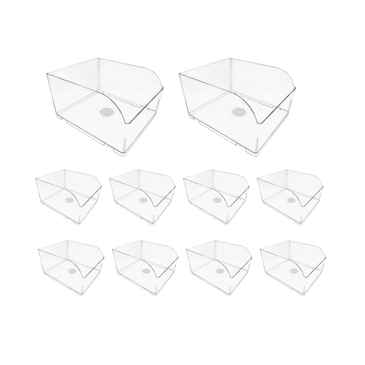 10PCS Clear Plastic Storage Boxes Food Display Organizer Set