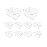 10PCS Clear Plastic Storage Boxes Food Display Organizer Set