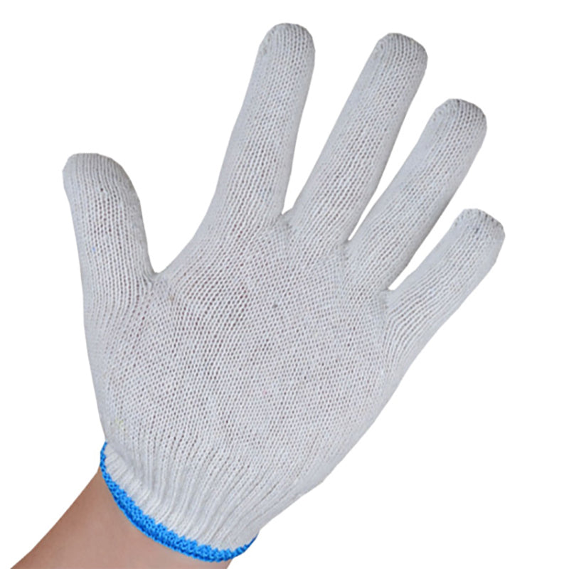 White Safety Work Glove Knitted Cotton Heavy Duty Factory Warehouse