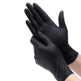 50Pairs Black Nitrile Gloves for Hairdresser Mechanic Chemical Use