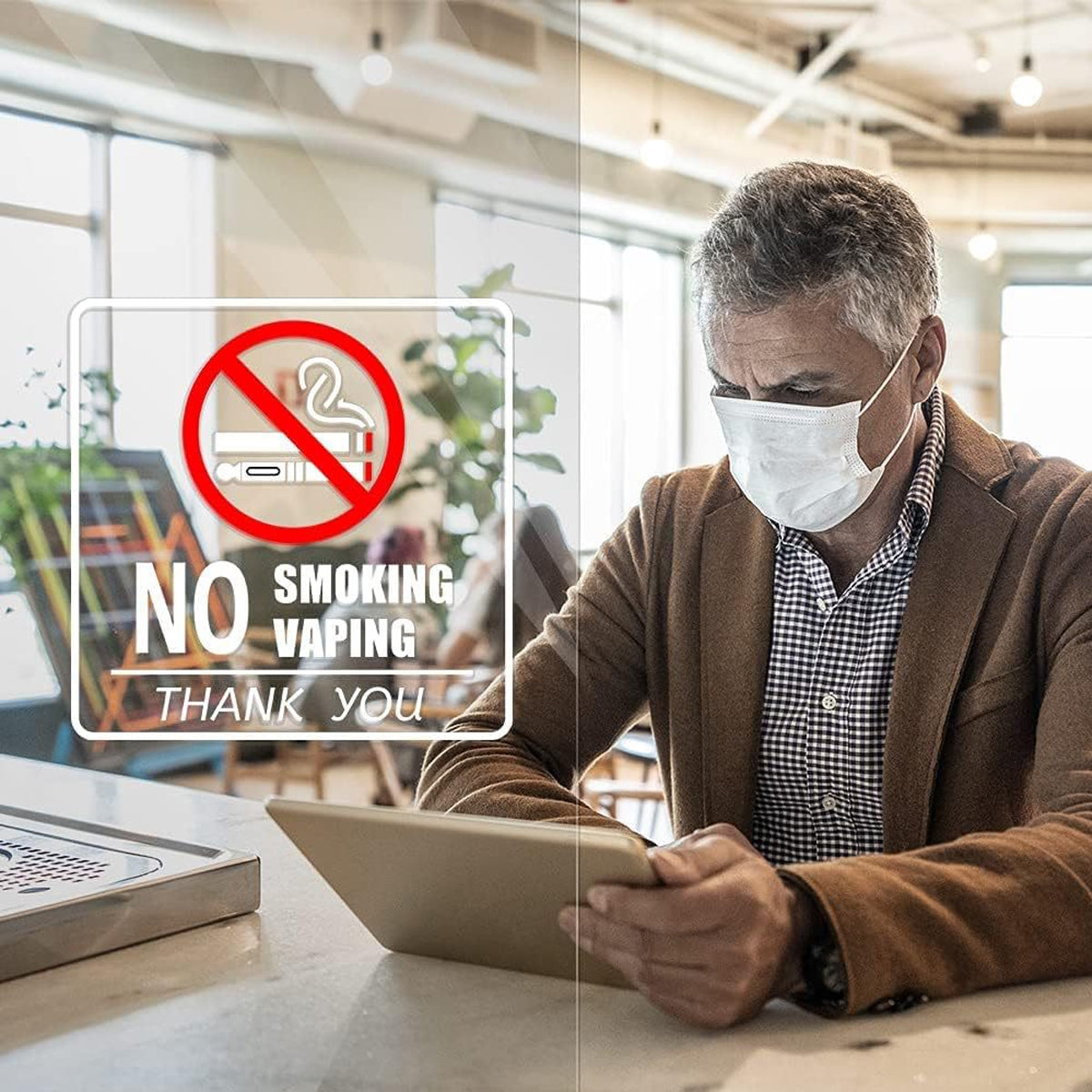 No Smoking Sign Waterproof Removable Safety Sticker Label 10pcs