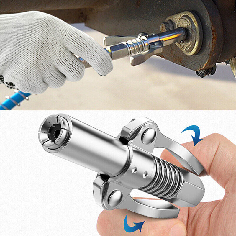 Grease Tool Coupler Heavy-Duty Quick Lock Double Handle Leak-Free
