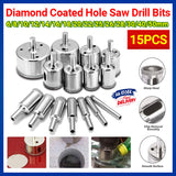 15PCS Diamond Drill Bit Set for Glass Tile Marble Ceramic