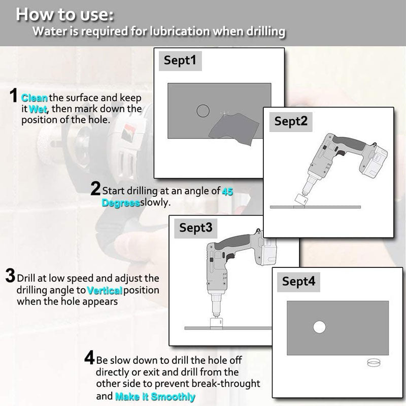 15PCS Diamond Drill Bit Set for Glass Tile Marble Ceramic