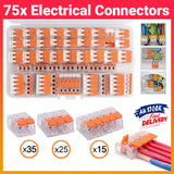 75PCS Electrical Connector Wire Block Clamp Terminal 2 3 5Way