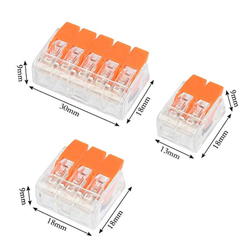 75PCS Electrical Connector Wire Block Clamp Terminal 2 3 5Way