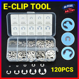 120PCS Stainless Steel E-Clip Retaining Circlip Assortment