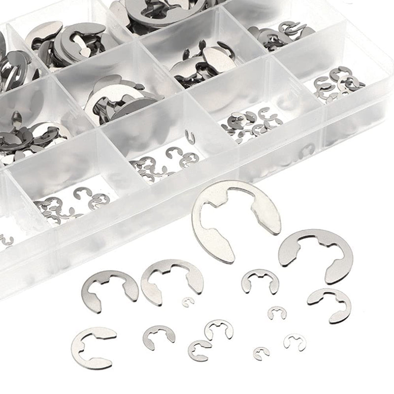 120PCS Stainless Steel E-Clip Retaining Circlip Assortment