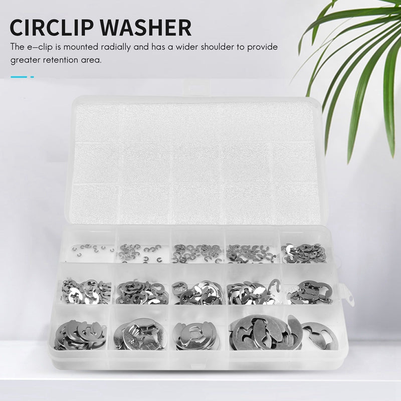 120PCS Stainless Steel E-Clip Retaining Circlip Assortment