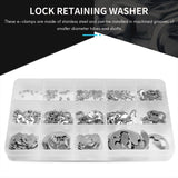 120PCS Stainless Steel E-Clip Retaining Circlip Assortment