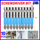 10PCS Anti-Slip PH2 Magnetic Hex Shank Screwdriver Bits 50mm