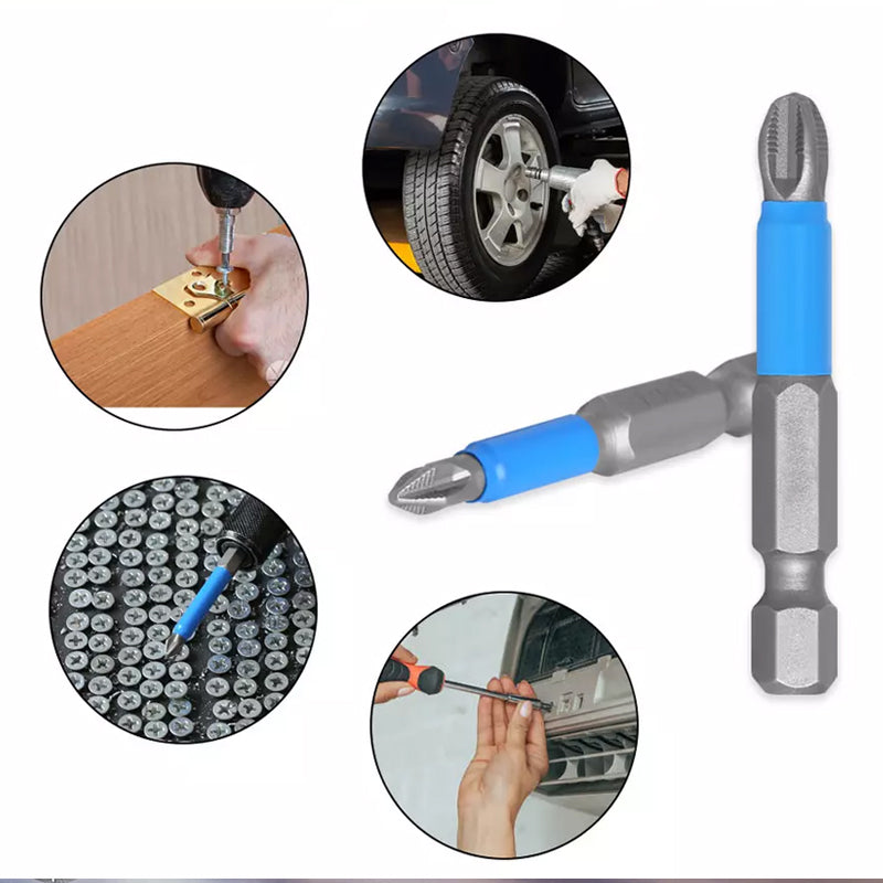 10PCS Anti-Slip PH2 Magnetic Hex Shank Screwdriver Bits 50mm