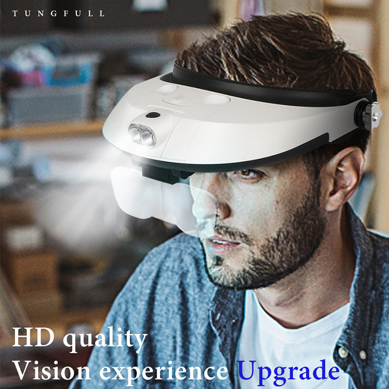LED Headband Magnifier with Headlight Jeweler Loupe