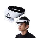 LED Headband Magnifier with Headlight Jeweler Loupe
