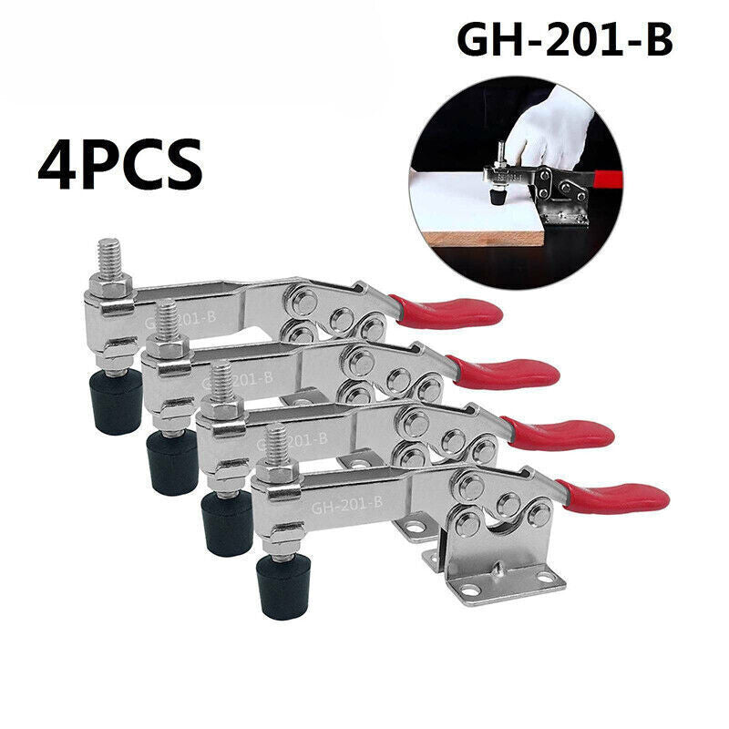 4PCS Quick Release Horizontal Toggle Clamp 100Kg/220Lb Holding Capacity