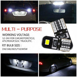 10PCS CANBUS T10 LED W5W 194 168 Interior Dashboard Map Door Light Bulbs