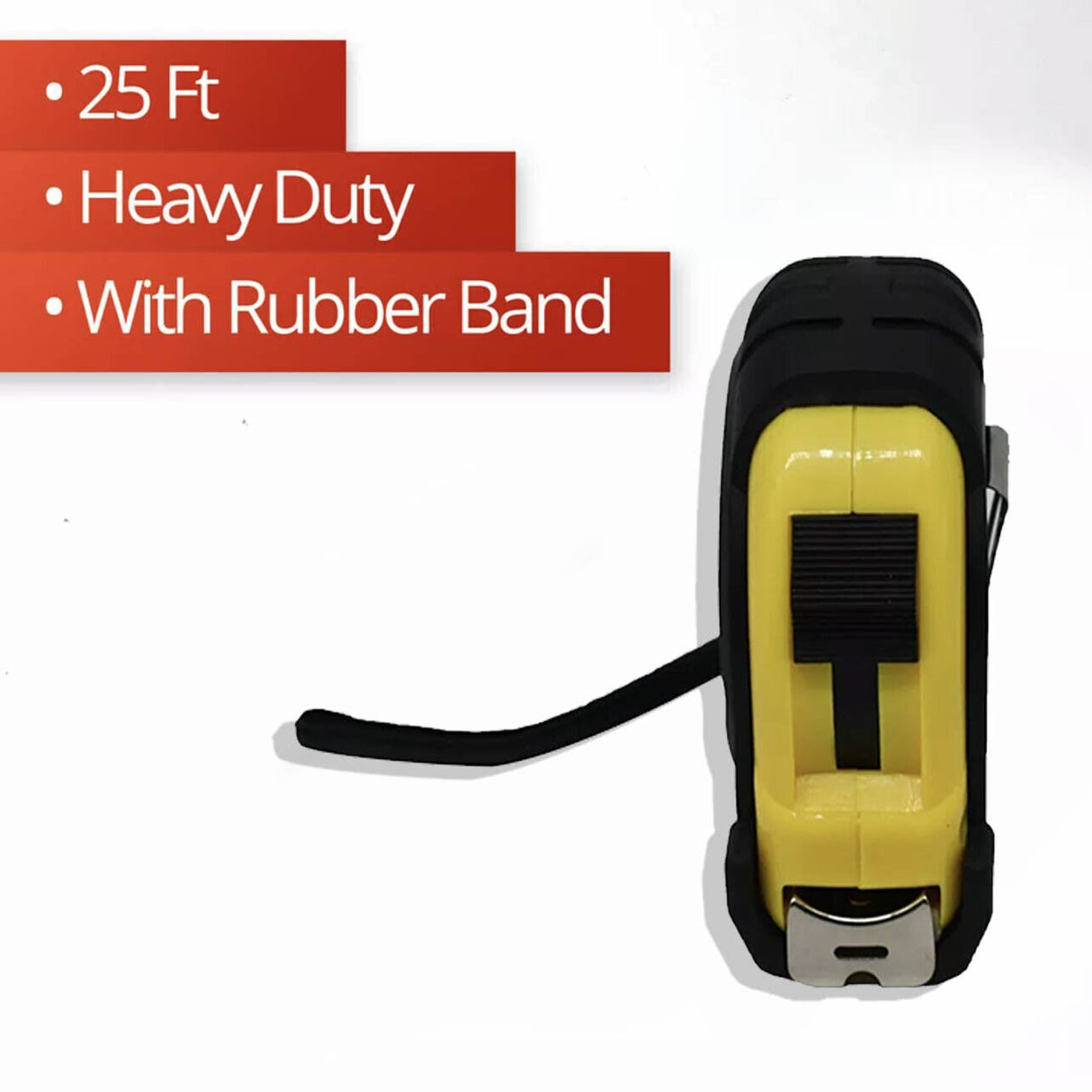 Steel Measuring Tape with Rubber Grip Dual-Sided Metric Inch 3/5/10m