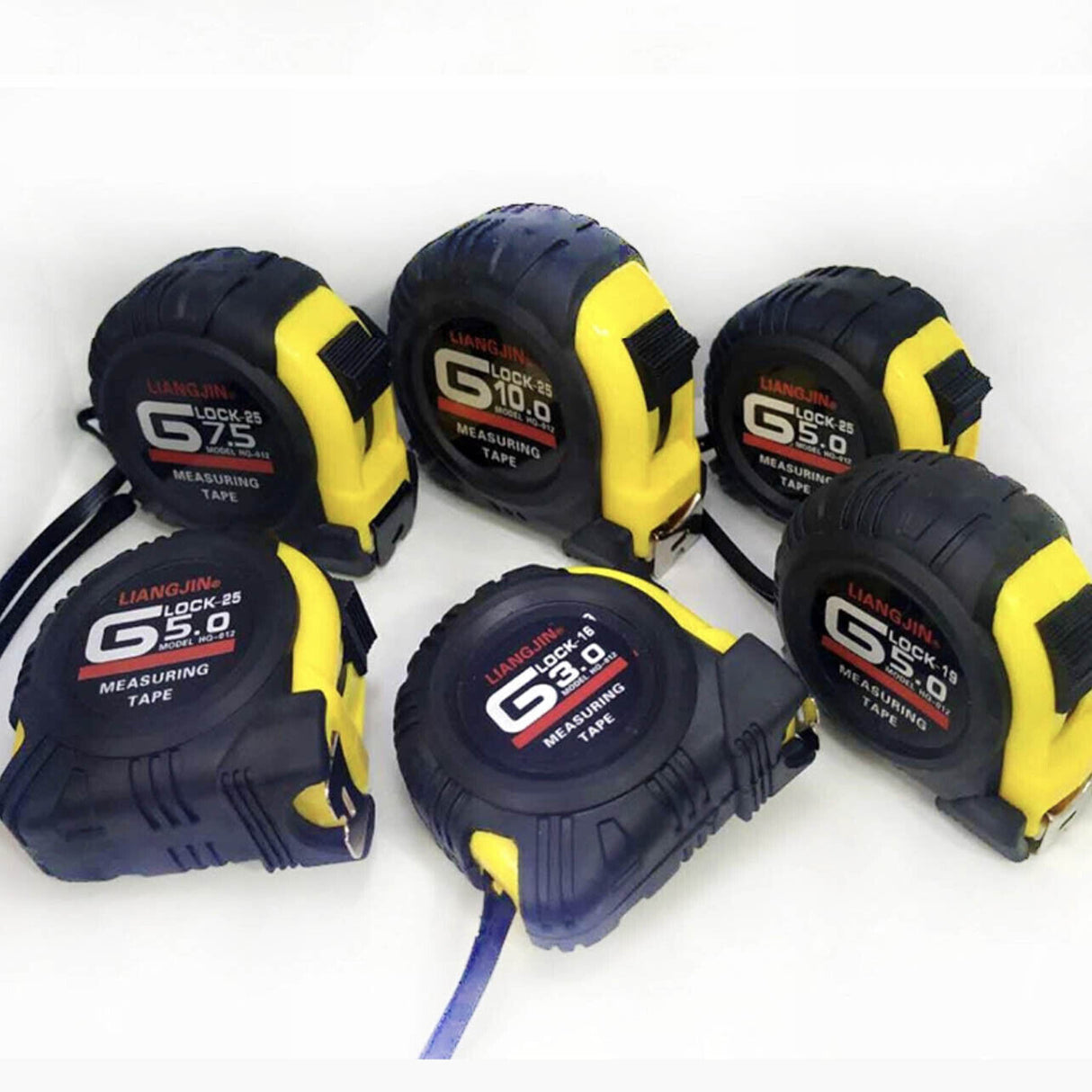 Steel Measuring Tape with Rubber Grip Dual-Sided Metric Inch 3/5/10m