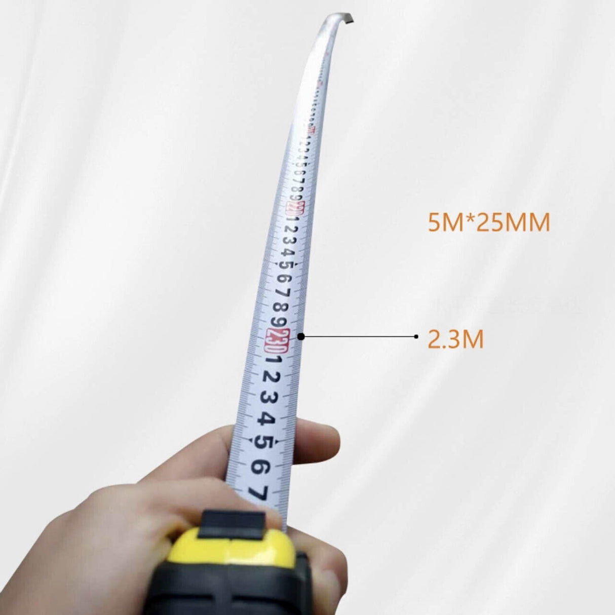 Steel Measuring Tape with Rubber Grip Dual-Sided Metric Inch 3/5/10m