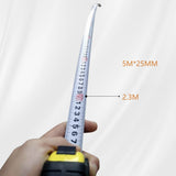 Steel Measuring Tape with Rubber Grip Dual-Sided Metric Inch 3/5/10m