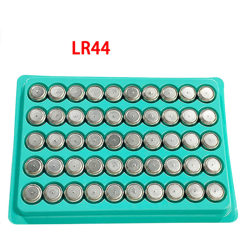 50PCS LR44 AG13 A76 Button Cell Batteries Tray Pack Battery