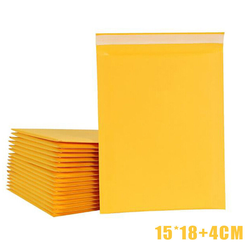 50PCS Kraft Paper Bubble Mailer Shockproof Padded Envelopes