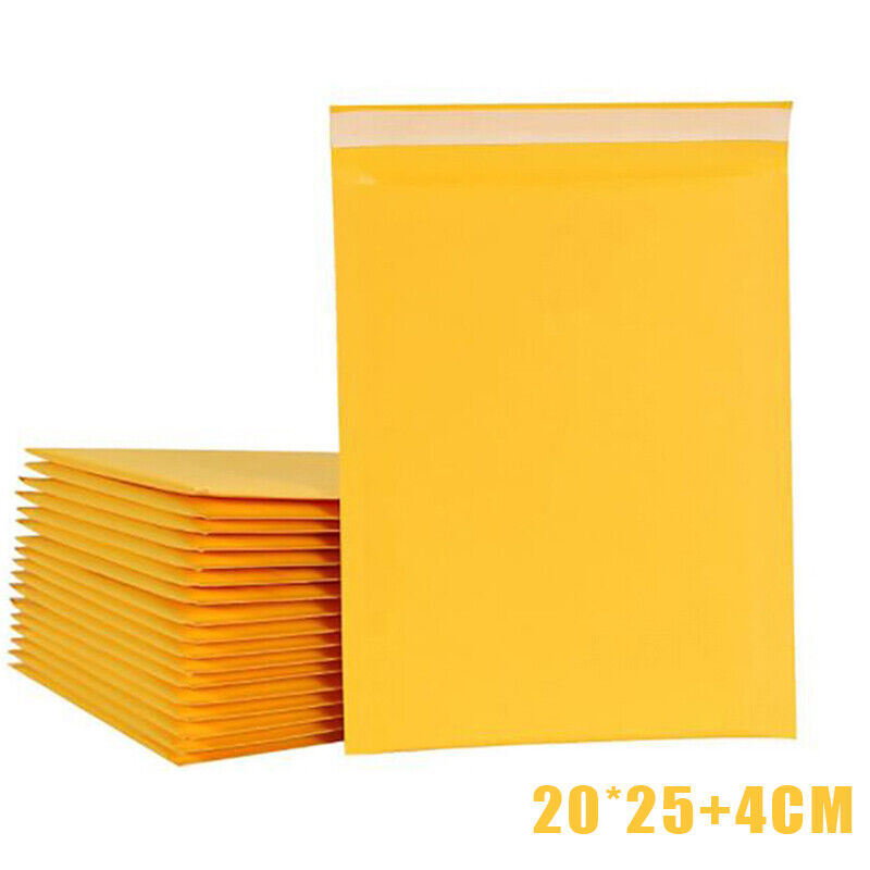 50PCS Kraft Paper Bubble Mailer Shockproof Padded Envelopes