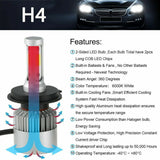 2pcs H4 LED Headlight Bulbs Kit Car Motorcycle High Low Beam IP65