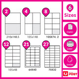 A4 Self Adhesive Sticker Paper Sheet Label for Laser Inkjet Print