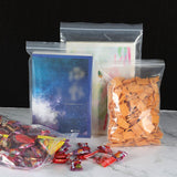 100PCS Clear Resealable Zip Bags PE Plastic 100μm Bulk Packaging