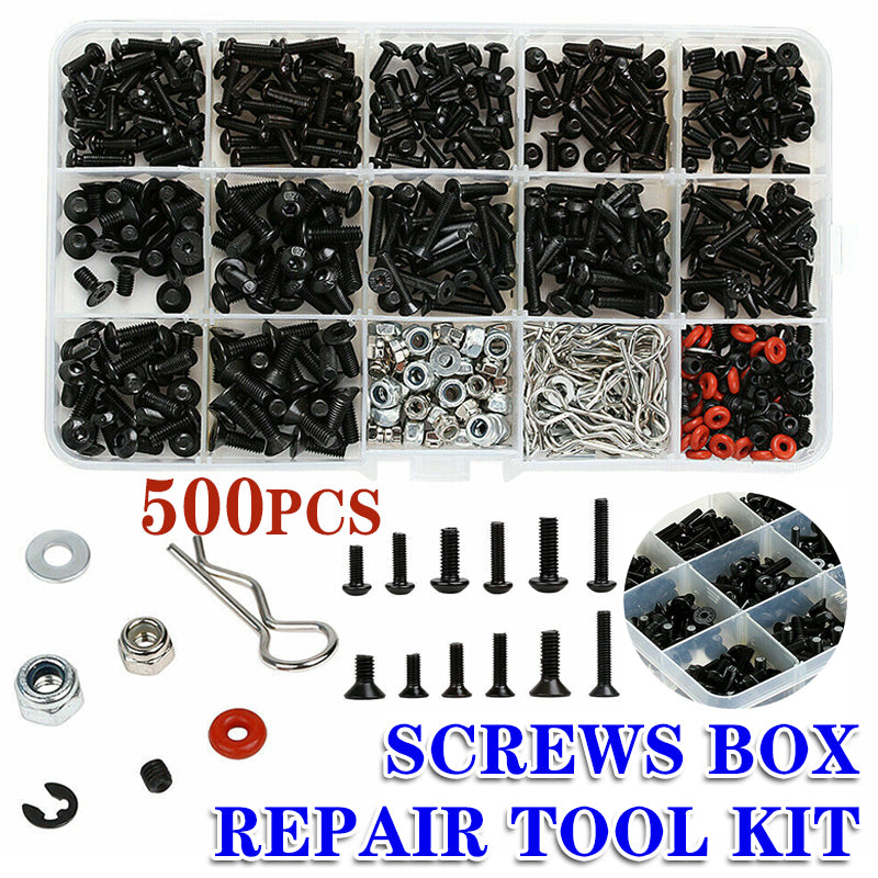 RC Car Screws Box Set 500PCS Repair Tool Kit HSP 110 DIY Accessories