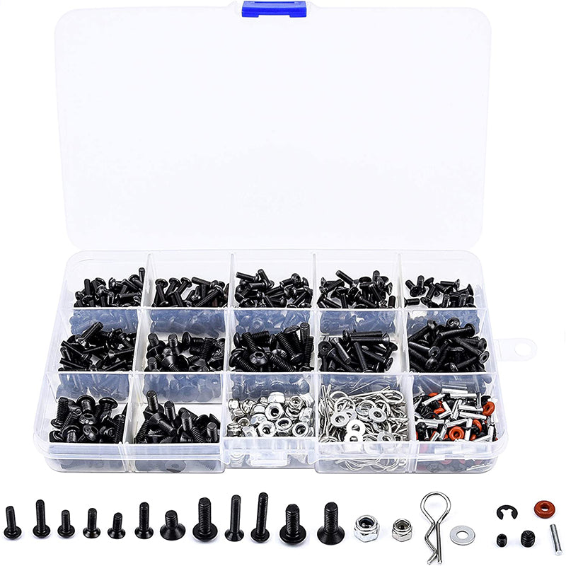 RC Car Screws Box Set 500PCS Repair Tool Kit HSP 110 DIY Accessories