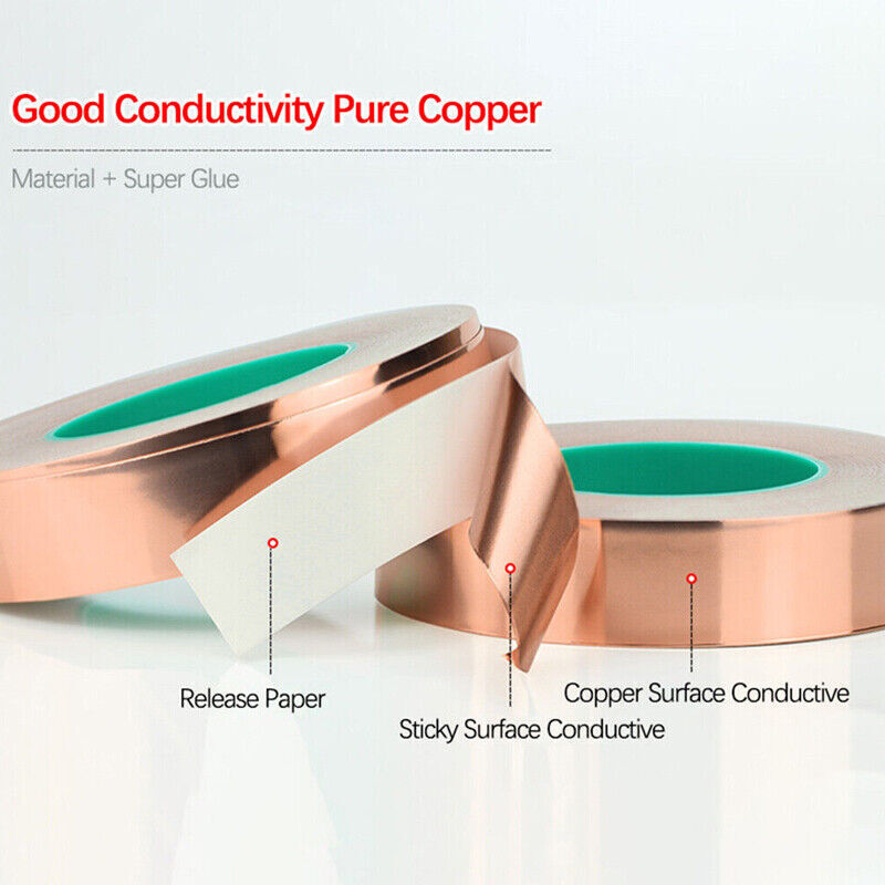 Double-Sided Copper Foil Tape 10M x 50MM EMI Shielding Conductive