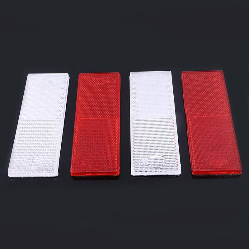 6X Red Amber White Trailer Reflectors Self-Adhesive Caravan Set