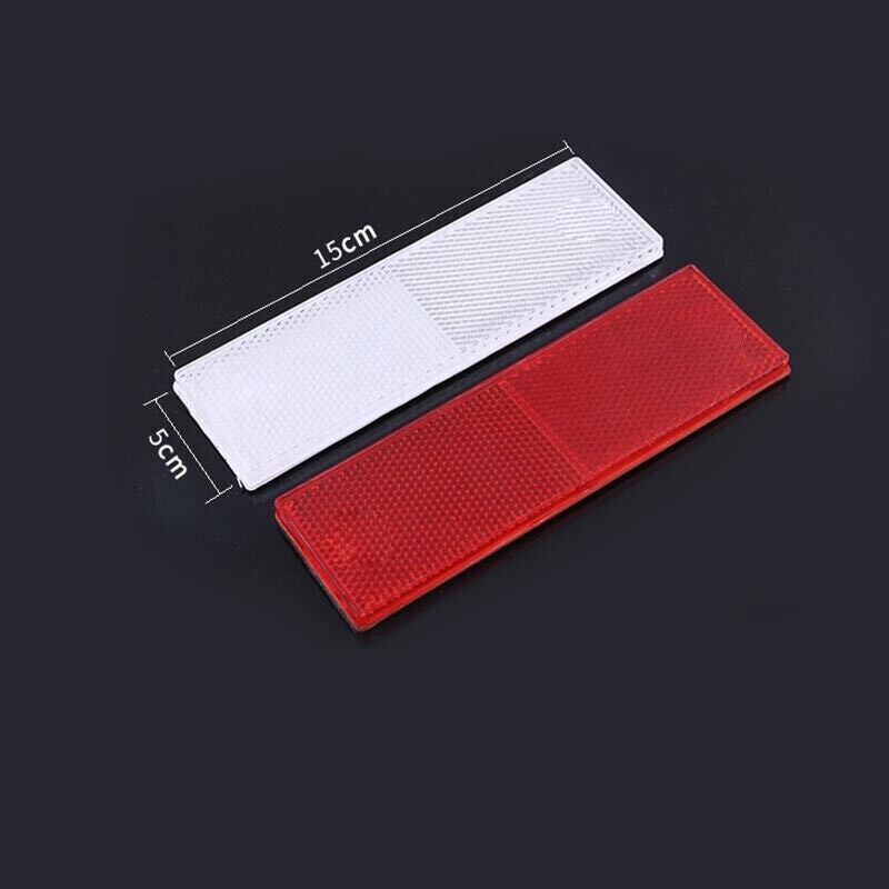 6X Red Amber White Trailer Reflectors Self-Adhesive Caravan Set