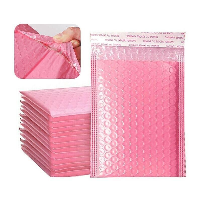Pink Poly Bubble Mailer Padded Envelopes 50PCS 4 Sizes