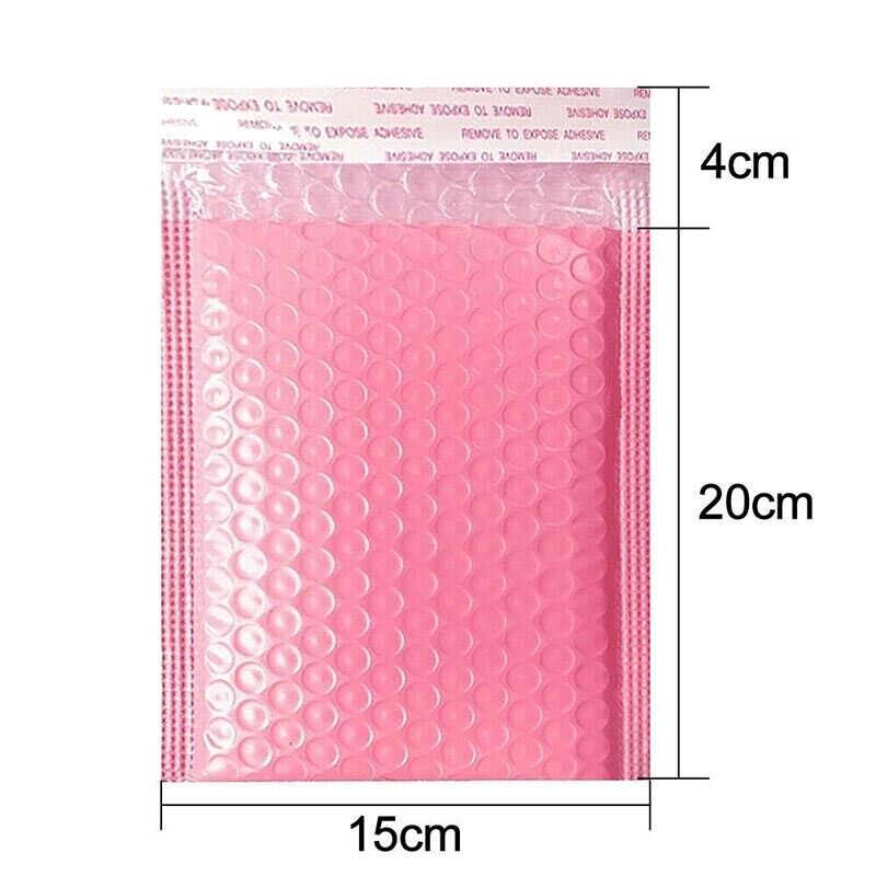 Pink Poly Bubble Mailer Padded Envelopes 50PCS 4 Sizes