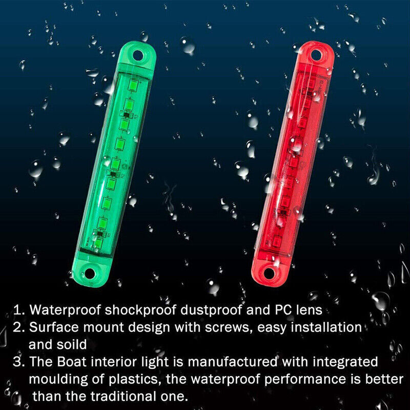 4PCS Waterproof Marine LED Boat Navigation Strip Lights