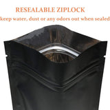 100PCS Black Aluminium Foil Resealable Food Storage Pouches