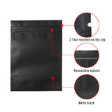 100PCS Black Aluminium Foil Resealable Food Storage Pouches