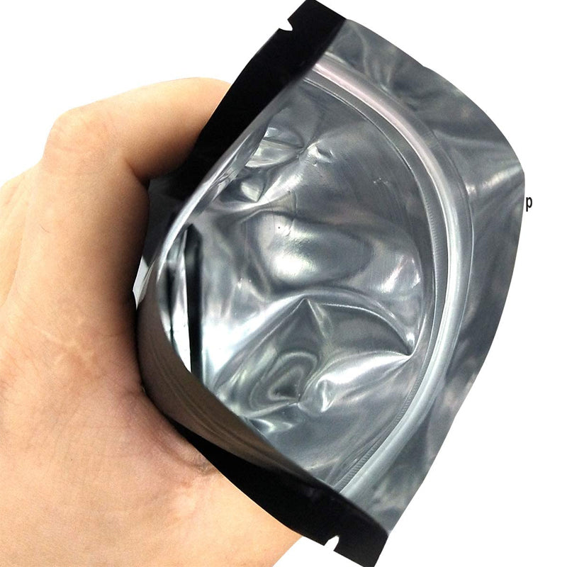 100PCS Black Aluminium Foil Resealable Food Storage Pouches