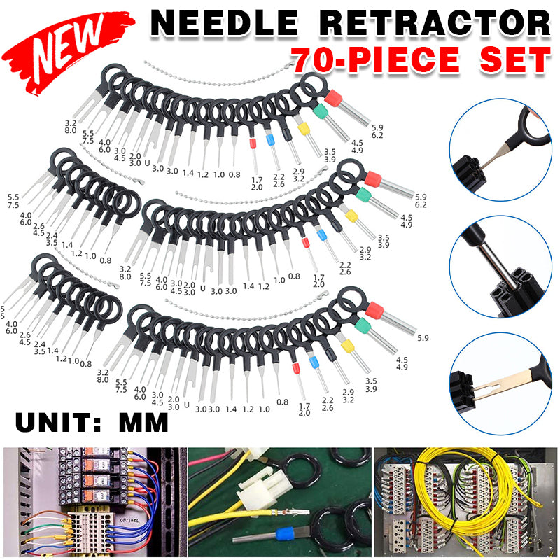 70Pcs Pin Ejector Wire Extractor Terminal Removal Connector Tool Kit