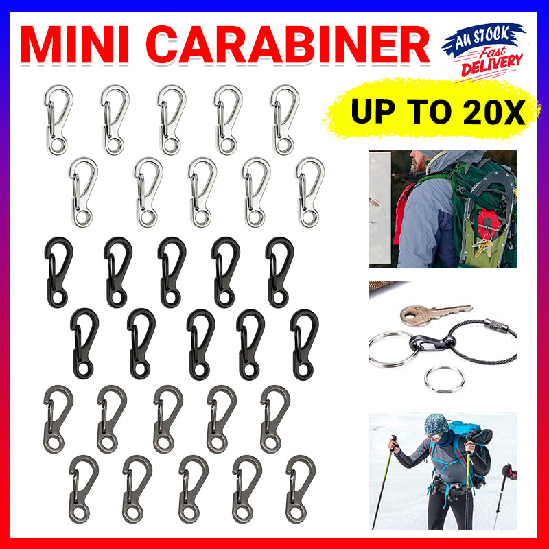 10/20PCS Mini Alloy Carabiner Keychain Snap Spring Clips