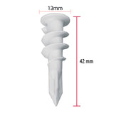 500PCS Nylon Wall Anchors Screws 13x42mm for Plasterboard
