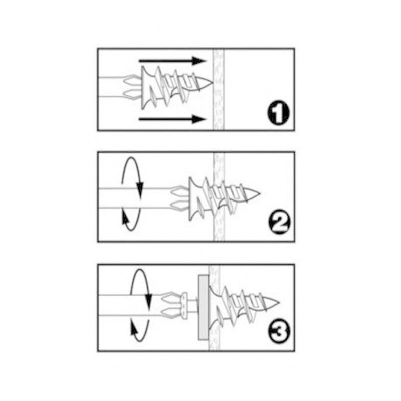 500PCS Nylon Wall Anchors Screws 13x42mm for Plasterboard