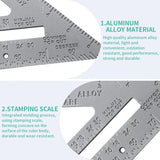 1-2PCS Aluminum Alloy Speed Square Triangle Ruler