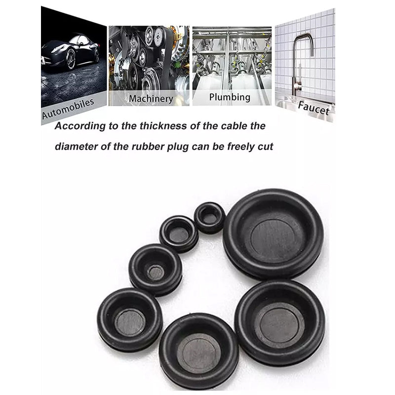 400PCS Auto Rubber Grommet Assortment Kit 7 Sizes Fastener
