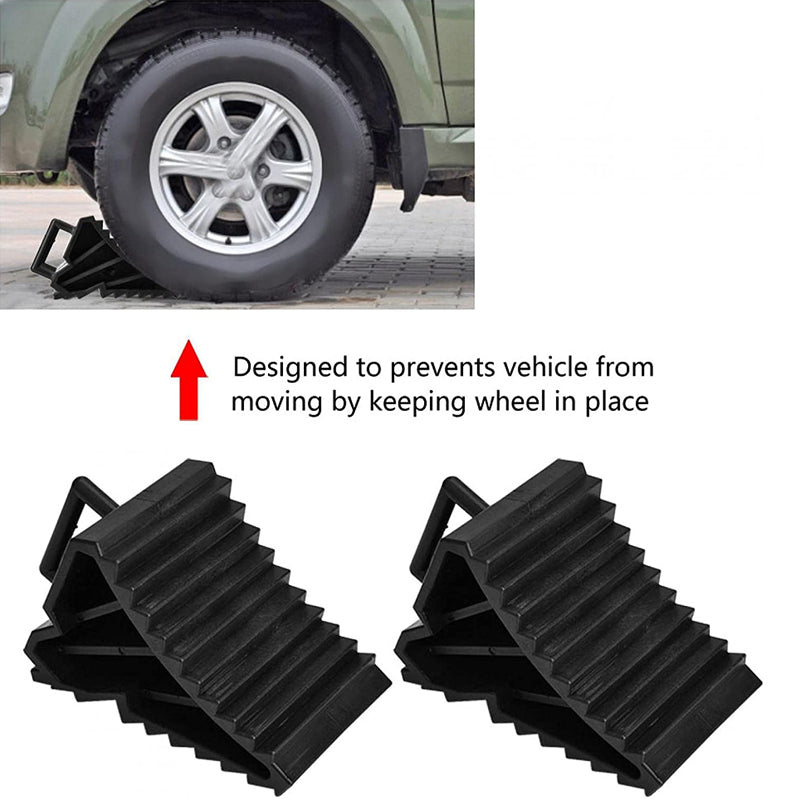 2PCS Tough PP Hard Plastic Wheel Chock Stopper Car Trailer Boat Caravan