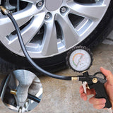 Tyre Pressure Gauge Air Tire Inflator Car Motorcycle Pump Hose Compressor Tool